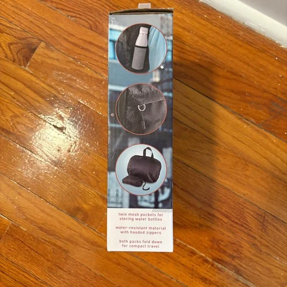 Bella Russo Packable Backpack And Hip Pack New Black Water Resistant Lightweight - Picture 3 of 5